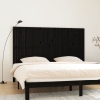 Cabecero de cama pared madera maciza pino negro 204x3x110 cm