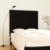 Cabecero de cama pared madera maciza pino negro 127,5x3x110 cm