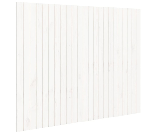 vidaXL Cabecero cama de pared madera maciza pino blanco 146,5x3x110 cm