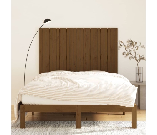 vidaXL Cabecero de cama pared madera maciza marrón miel 146,5x3x110 cm