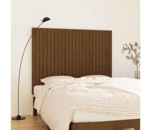 vidaXL Cabecero de cama pared madera maciza marrón miel 146,5x3x110 cm