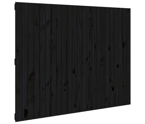 Cabecero de cama pared madera maciza pino negro 146,5x3x110 cm