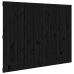 Cabecero de cama pared madera maciza pino negro 146,5x3x110 cm