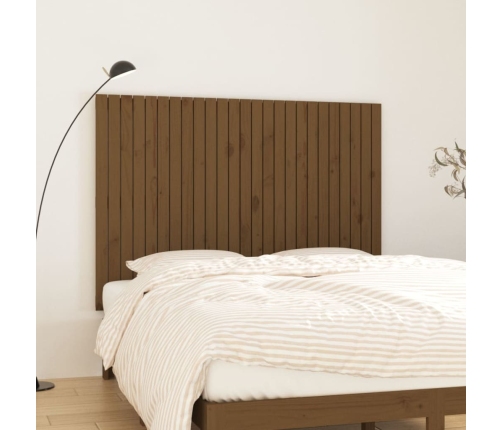 Cabecero de cama pared madera maciza marrón miel 159,5x3x110 cm