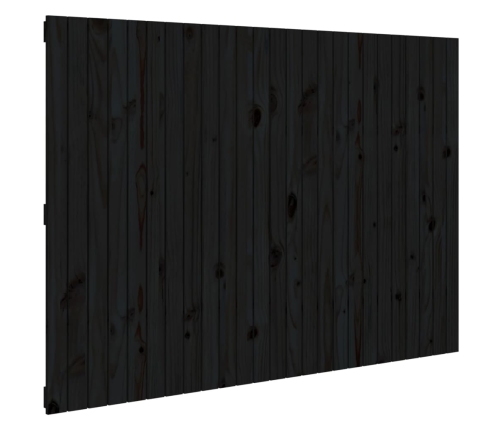 vidaXL Cabecero de cama pared madera maciza pino negro 159,5x3x110 cm