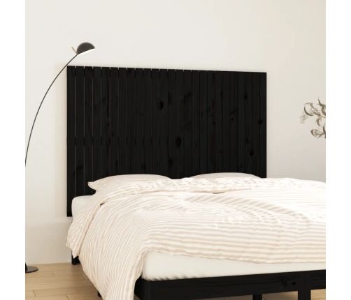 vidaXL Cabecero de cama pared madera maciza pino negro 159,5x3x110 cm