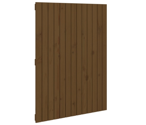 Cabecero cama pared madera maciza pino marrón miel 82,5x3x110cm