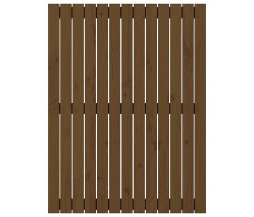 Cabecero cama pared madera maciza pino marrón miel 82,5x3x110cm