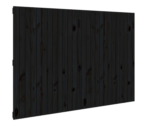 Cabecero de cama de pared madera maciza pino negro 166x3x110 cm