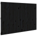 Cabecero de cama de pared madera maciza pino negro 166x3x110 cm