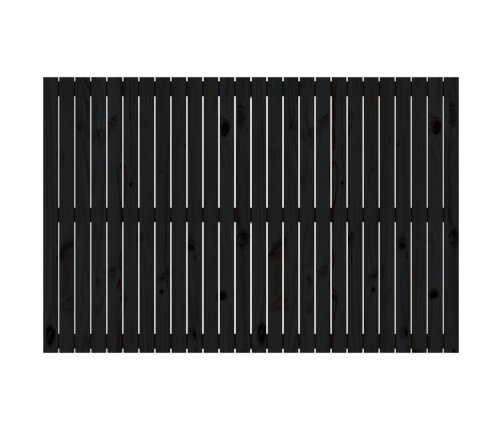 Cabecero de cama de pared madera maciza pino negro 166x3x110 cm