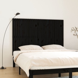 Cabecero de cama de pared madera maciza pino negro 166x3x110 cm