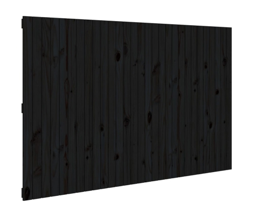 Cabecero de cama pared madera maciza pino negro 185x3x110 cm