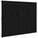 Cabecero de cama pared madera maciza pino negro 140x3x110 cm