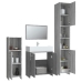 Set de muebles de baño 4 pzas madera contrachapada gris sonoma