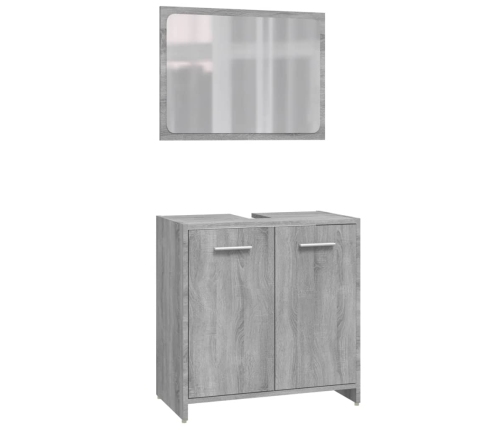 Set de muebles de baño 4 pzas madera contrachapada gris sonoma