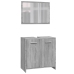 Set de muebles de baño 4 pzas madera contrachapada gris sonoma