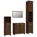 Set de muebles baño 4 pzas madera contrachapada roble marrón