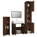 Set de muebles baño 4 pzas madera contrachapada roble marrón