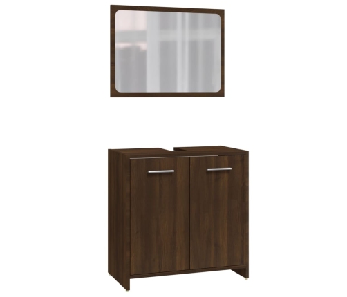 Set de muebles baño 4 pzas madera contrachapada roble marrón