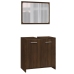 Set de muebles baño 4 pzas madera contrachapada roble marrón