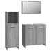 Set de muebles de baño 3 pzas madera contrachapada gris sonoma