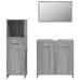 Set de muebles de baño 3 pzas madera contrachapada gris sonoma