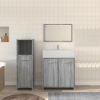 Set de muebles de baño 3 pzas madera contrachapada gris sonoma