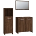 Set de muebles baño 3 pzas madera contrachapada roble marrón