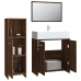 Set de muebles baño 3 pzas madera contrachapada roble marrón