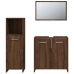 Set de muebles baño 3 pzas madera contrachapada roble marrón