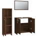 Set de muebles baño 3 pzas madera contrachapada roble marrón