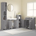 Set de muebles de baño 4 pzas madera contrachapada gris sonoma