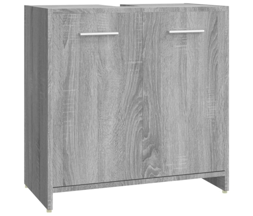 Set de muebles de baño 4 pzas madera contrachapada gris sonoma