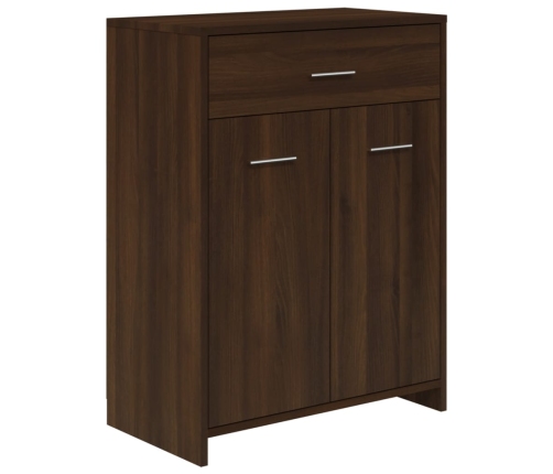 Set de muebles baño 4 pzas madera contrachapada roble marrón