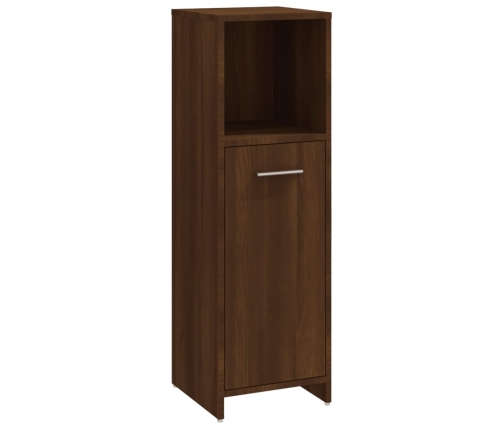 Set de muebles baño 4 pzas madera contrachapada roble marrón