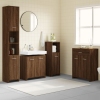 Set de muebles baño 4 pzas madera contrachapada roble marrón