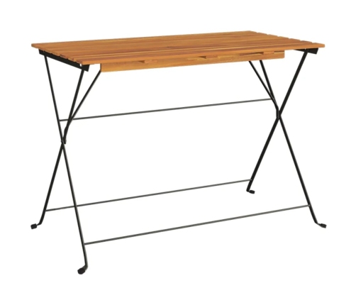 Mesa de cafetería plegable madera acacia y acero 100x54x71 cm