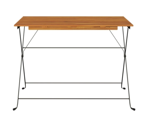 Mesa de cafetería plegable madera acacia y acero 100x54x71 cm