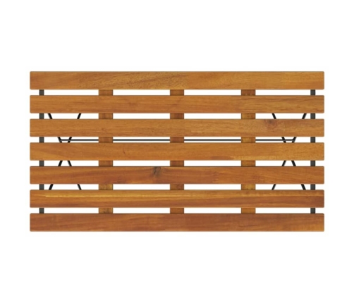 Mesa de cafetería plegable madera acacia y acero 100x54x71 cm