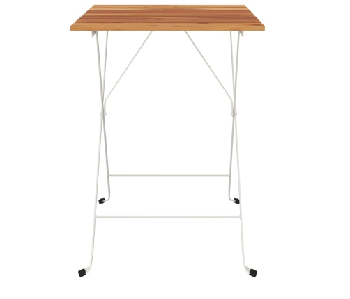 Mesa de cafetería plegable madera acacia y acero 55x54x71 cm