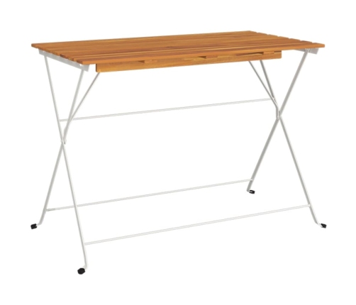 Mesa de cafetería plegable madera acacia y acero 100x54x71 cm