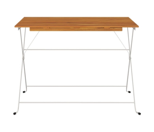 Mesa de cafetería plegable madera acacia y acero 100x54x71 cm