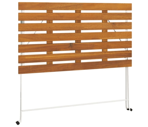 Mesa de cafetería plegable madera acacia y acero 100x54x71 cm