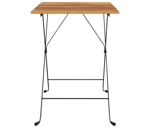 vidaXL Mesa de cafetería plegable teca maciza y acero 55x54x71 cm