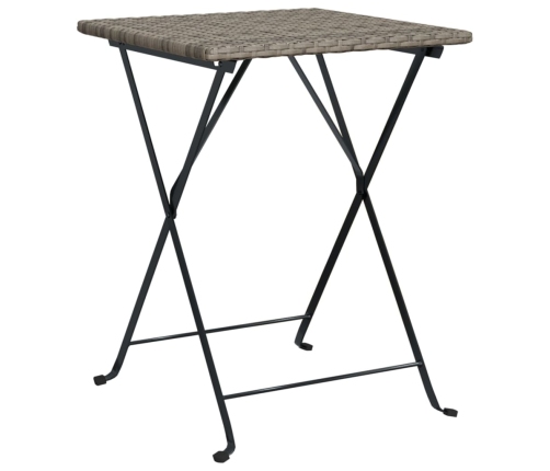 Mesa de cafetería plegable ratán sintético gris 55x54x71 cm