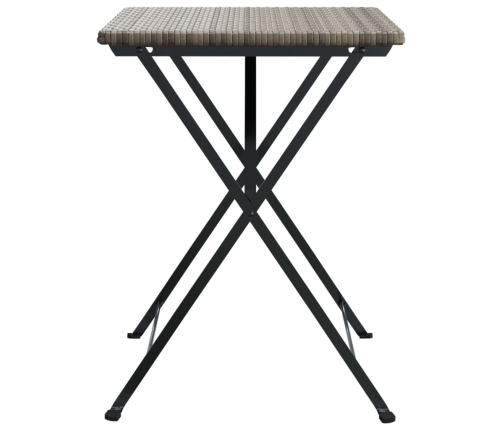 Mesa de cafetería plegable ratán sintético gris 55x54x71 cm