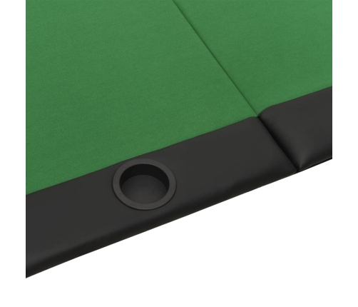 Tablero de póquer plegable para 10 jugadores verde 208x106x3 cm