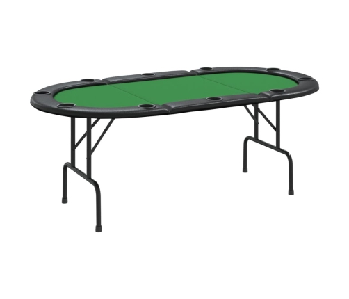 Mesa de póquer plegable para 10 jugadores verde 207x106x76 cm