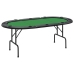 Mesa de póquer plegable para 10 jugadores verde 207x106x76 cm